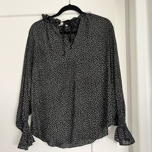 H&M MATERNITY polka dot tie neck blouse - size S